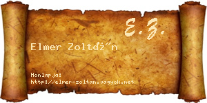 Elmer Zoltán névjegykártya