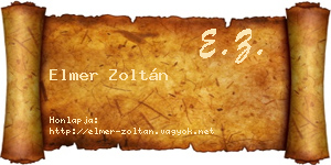Elmer Zoltán névjegykártya