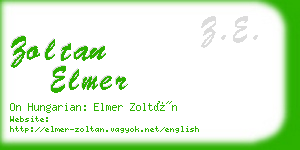 zoltan elmer business card